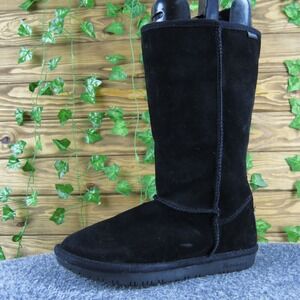 Skechers‎ Australia Women 6 Black Suede Shearling Lined Tall Winter Boots Warm